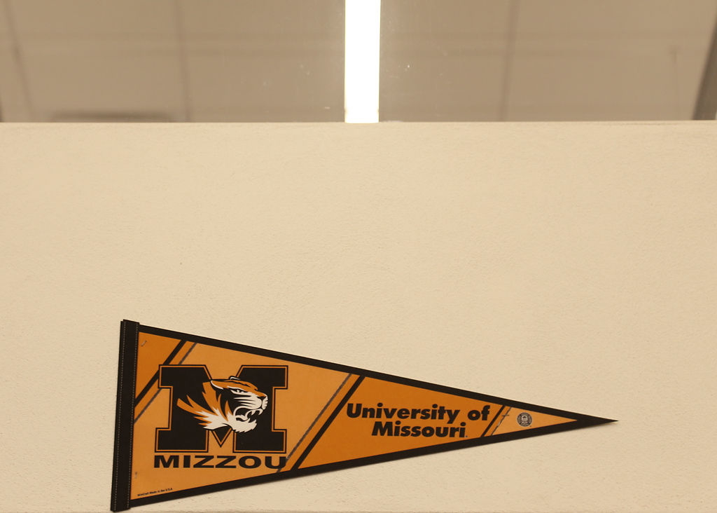 An MU pennant hangs in East St. Louis High School
